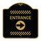 Signmission Flex Post Entrance W/ Right Arrowfor Flex Paddle Heavy-Gauge Alum, 18" L, 18" H, BG-1818-23959 A-DES-BG-1818-23959 - alternate 1